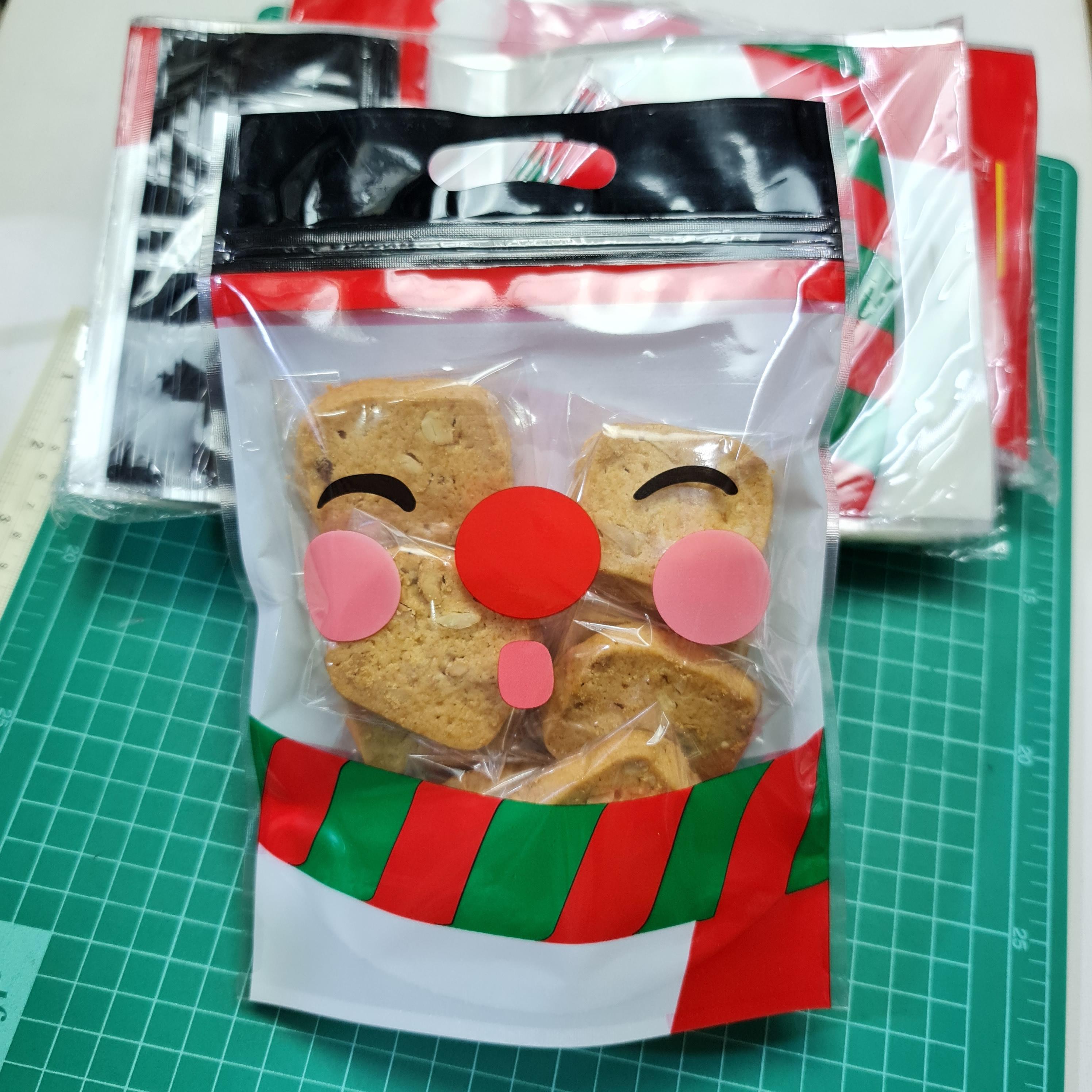 ถุงซิปตั้งได้ มีหูหิ้ว ตุ๊กตาหิมะ สโนว์แมน คริสมาส ~50ใบ/แพ๊ค ซิปล็อค พลาสติก แพ็คเกจ เบเกอรี่ j12