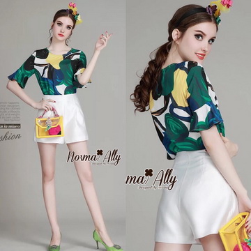 Lady Ribbon ขายส่งเสื้อผ้าออนไลน์พร้อมส่งของแท้ NA02190716 🎉Normal Ally Present casual summer collection