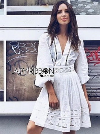 Lady Grace White Chiffon Mini Dress