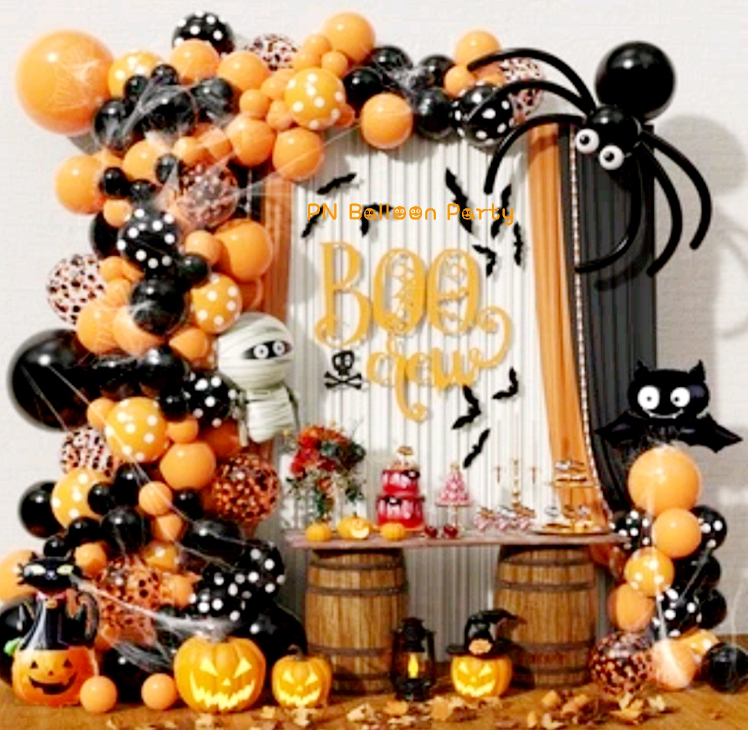 แบลคดรอปฮาโลวีน ฟักทอง 2 ม. Backdrop Halloween Balloons