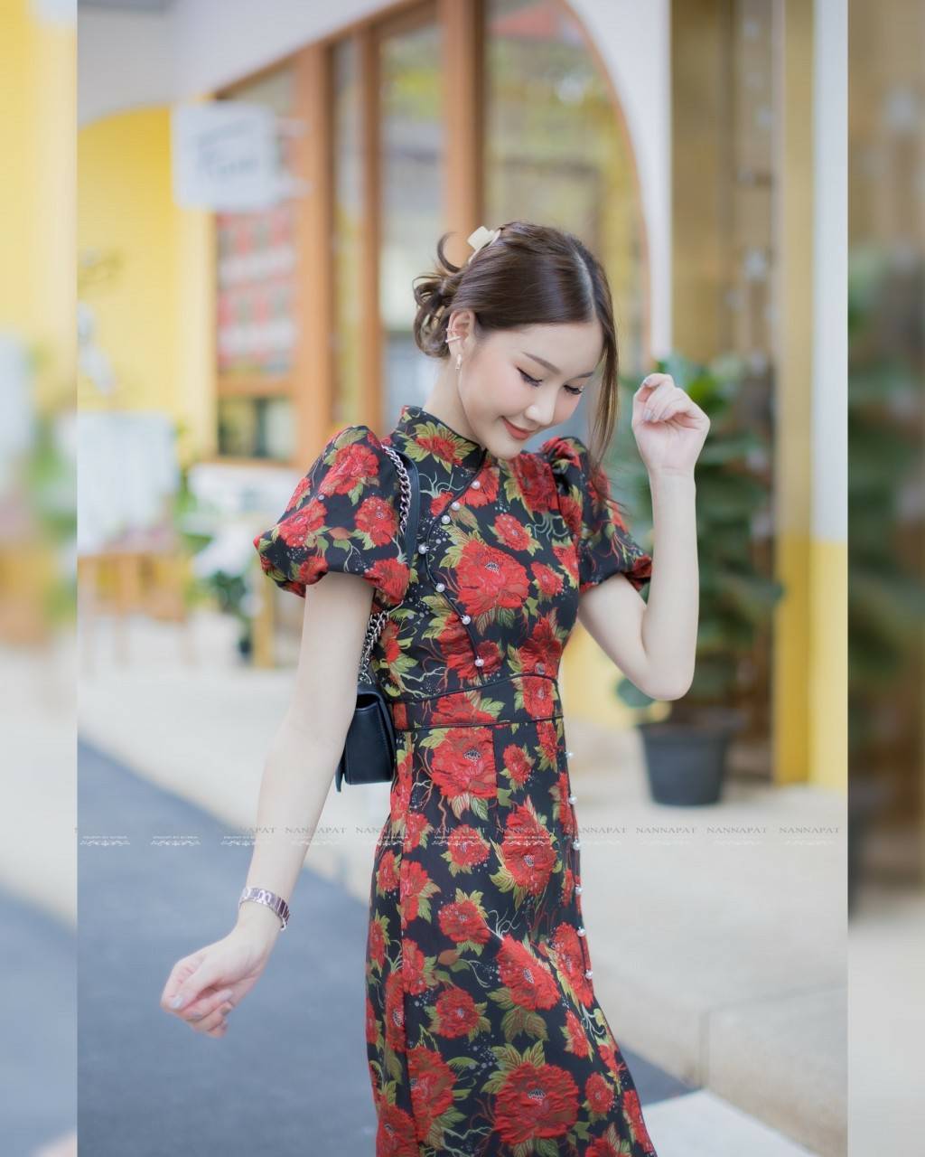 เดรสกีเพ้าแขนตุ๊กตาพองๆ