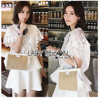 Lady Ribbon Nadia Laser-Cut White Cotton