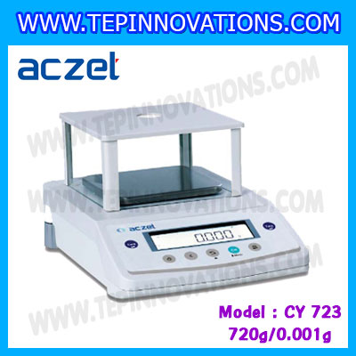 เครื่องชั่ง aczet cy723 precision balance 720gx0.001g เครื่องชั่งทศนิยม 3 ตำแหน่ง เครื่องชั่งละเอียดสูง720g เครื่องชั่งน้ำหนัก720g พิกัด 720g ค่าละเอียด 0.001g เครื่องชั่งยี่ห้อ Aczet รุ่น CY723