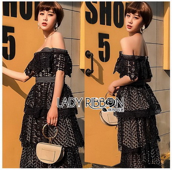 Layered Lace Dress เดรสผ้าลูกไม้สีน้ำเงิน