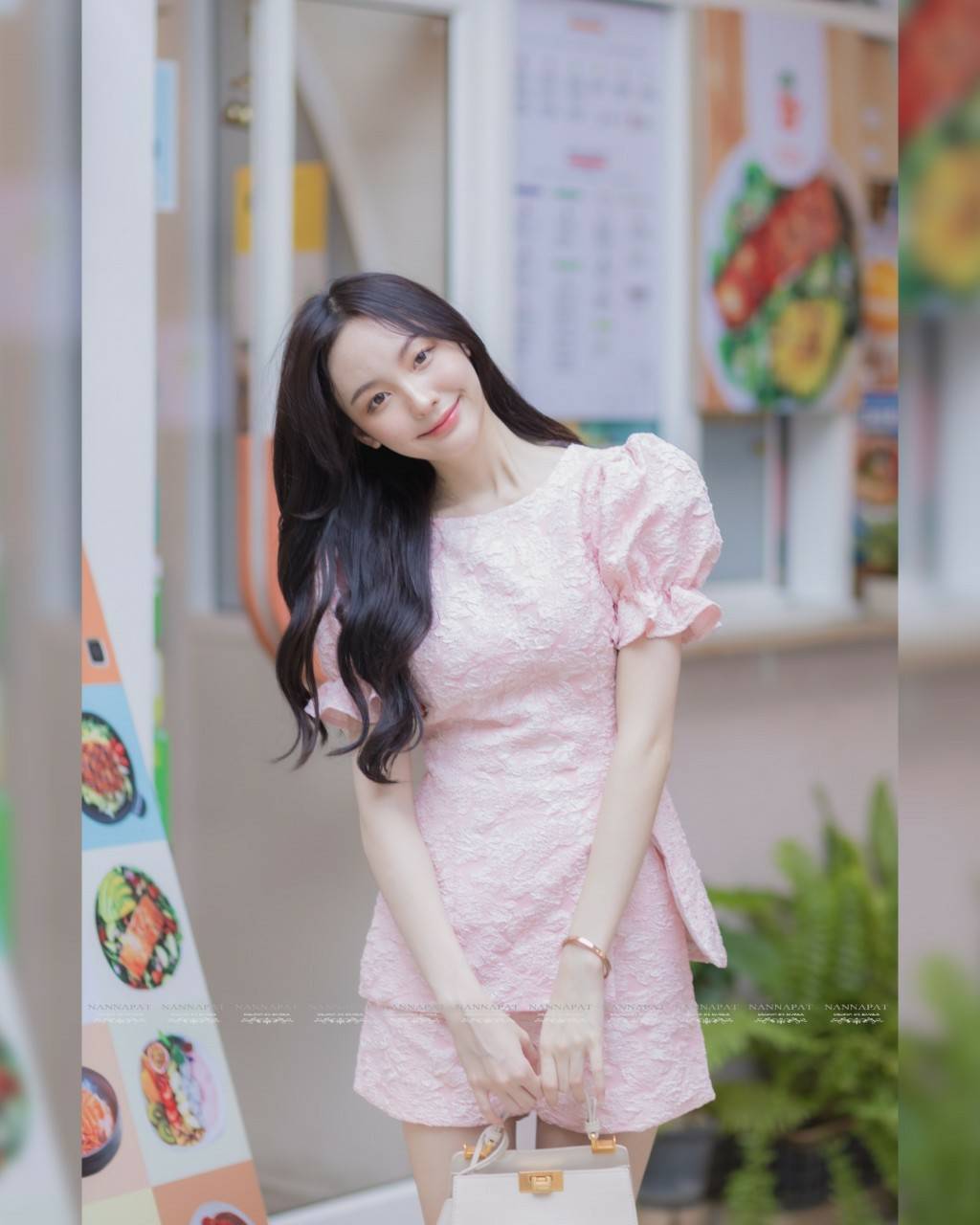 เสื้อซิปหลัง มีฟองน้ำอกสีโอรส