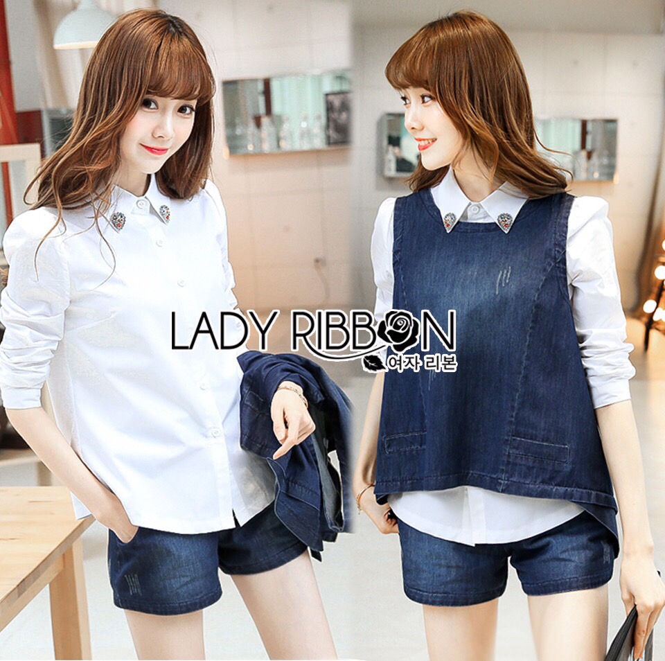 Lady Ribbon LR14230516 🎀 Lady Ribbon's Made 🎀 Lady Trixie Smart Casual Denim Set