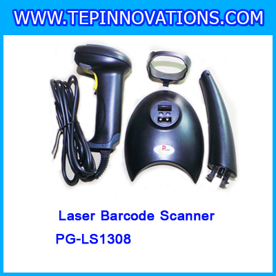 เครื่องอ่านบาร์โค้ด บาร์โค้ดสแกนเนอร์ เครื่องยิงบาร์โค้ด เลเซอร์บาร์โค้ดLaser Barcode Scanner(รวมขาตั้ง)