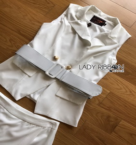 Sexy Mini Suit Set Lady Ribbon เสื้อสูทแขนกุด