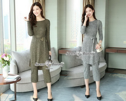 เสื้อ+กางเกง+ผ้าผูกเอว