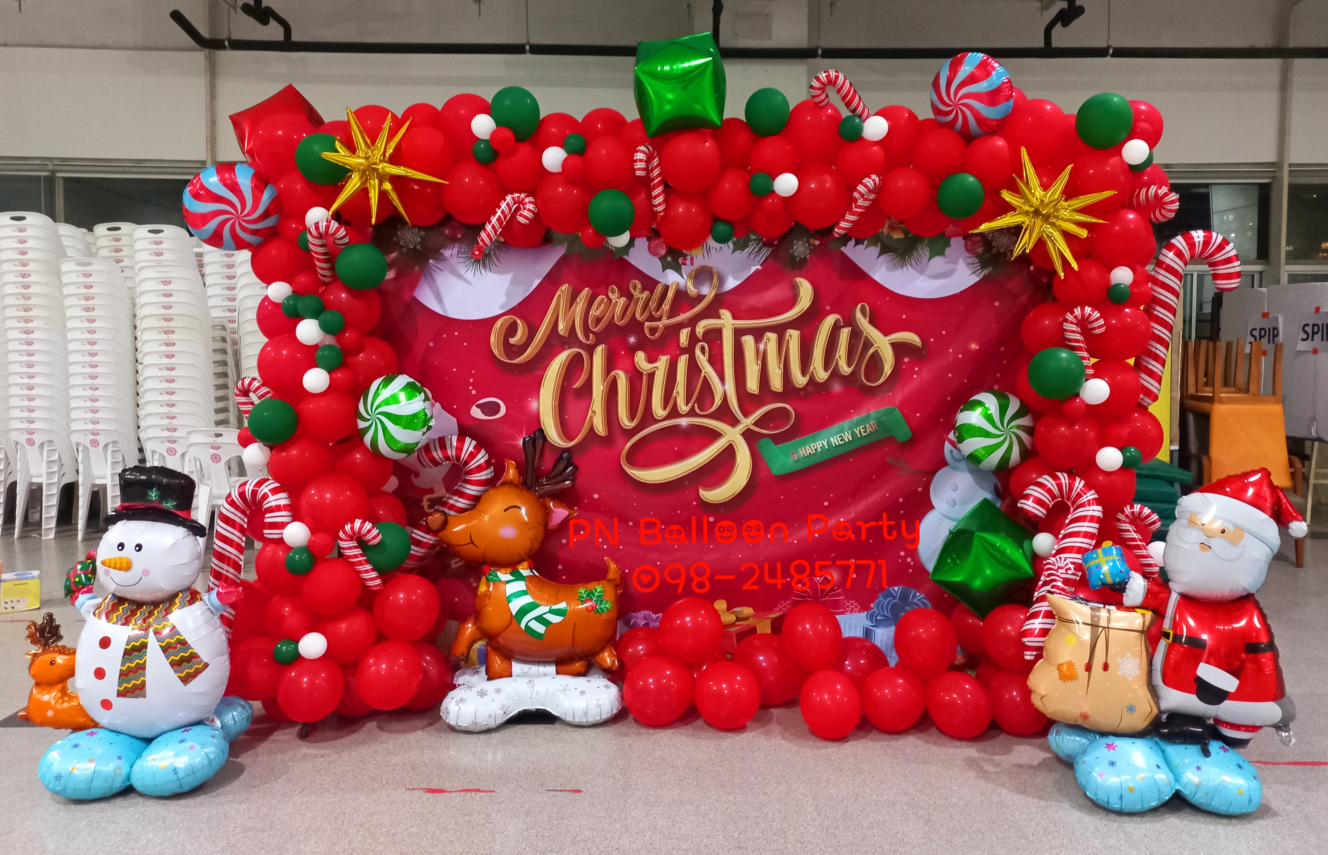 ตกแต่งวันคริสต์มาส christmas backdrops Balloons