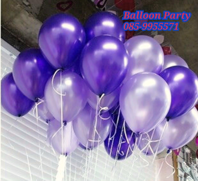 ลูกโป่งสวรรค์ทรงกลมสีมุก สีม่วงอ่อน พาสเทล Latex Metalic Color Balloon แพคละ 20 ใบ