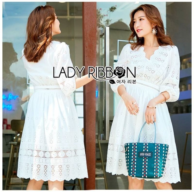 White Cotton Dress เดรสสั้นผ้าคอตตอนสีขาว