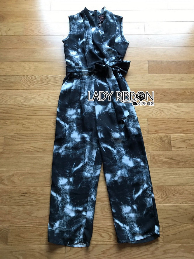 Printed Ribbon Jumpsuit Lady Ribbon ขายจัมป์สูท