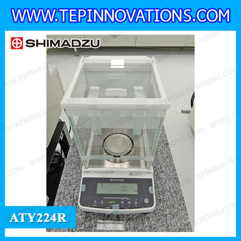 เครื่องชั่งอ่านค่าละเอียดสูงรุ่น ATY224R พิกัด 220g x 0.0001g เครื่องชั่ง 220 กรัม เครื่องชั่งละเอียดสูง 220g เครื่องชั่งน้ำหนัก 220g เครื่องชั่งทศนิยม 4 ตำแหน่ง ตาชั่ง 220g เครื่องชั่งยี่ห้อ SHIMADZU รุ่น ATY224R