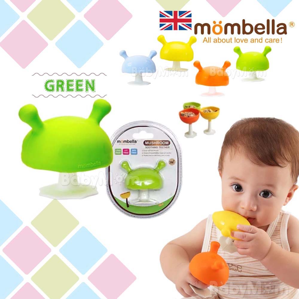 ยางกัด Mombella Mushroom Teether 3in1 ยางกัดเห็ด เสมือนนมแม่ ถ้วยใส่อาหาร ของเล่นดูดสุญญากาศ ยางกัดยอดฮิตในประเทศอังกฤษ สีเขียว Green