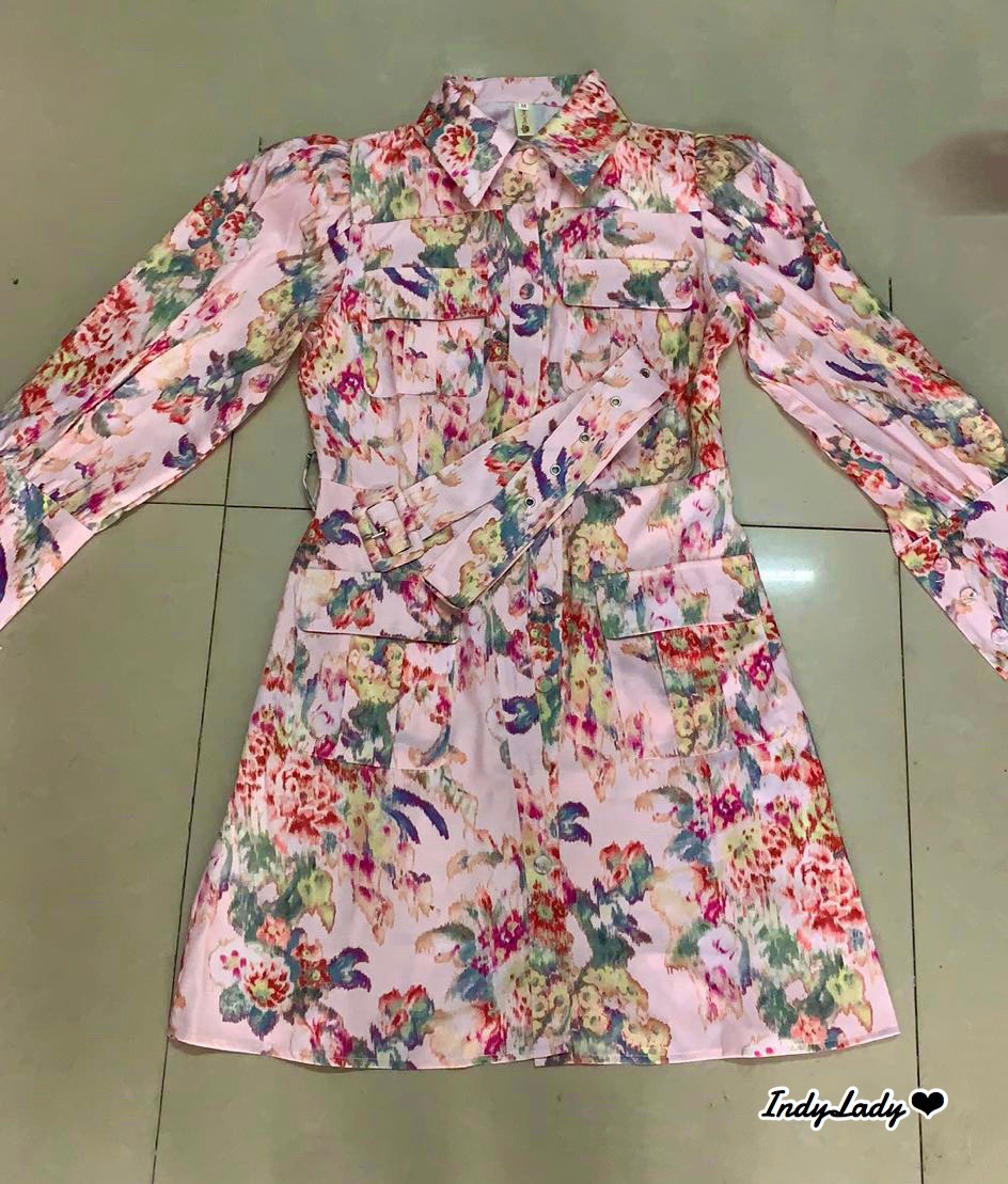Dress สั้น งานแขนยาว คอปก
