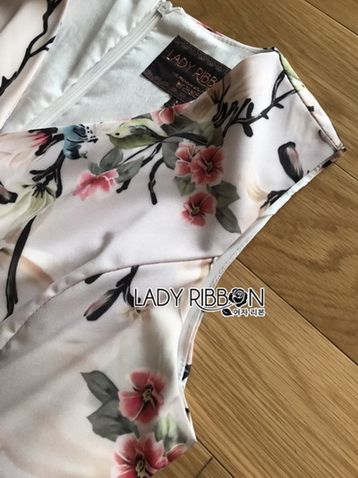 Lady Poppy Beautiful Flower Printed Side-Ribbon Playsuit