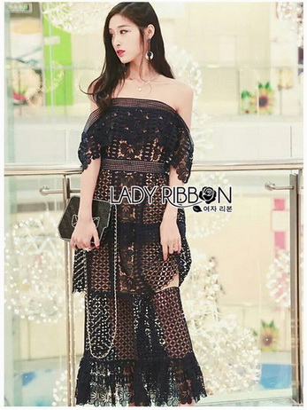 Layered Lace Dress เดรสผ้าลูกไม้สีน้ำเงิน
