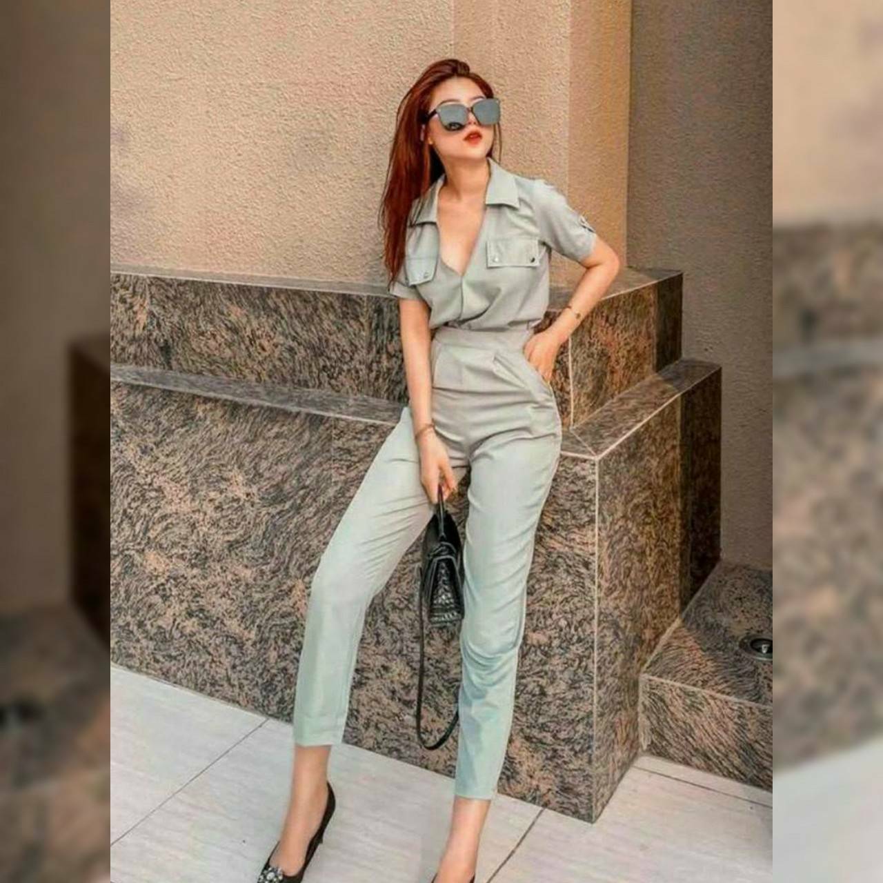 เสื้อคอปกกางเกงมีกระเป๋าข้าง