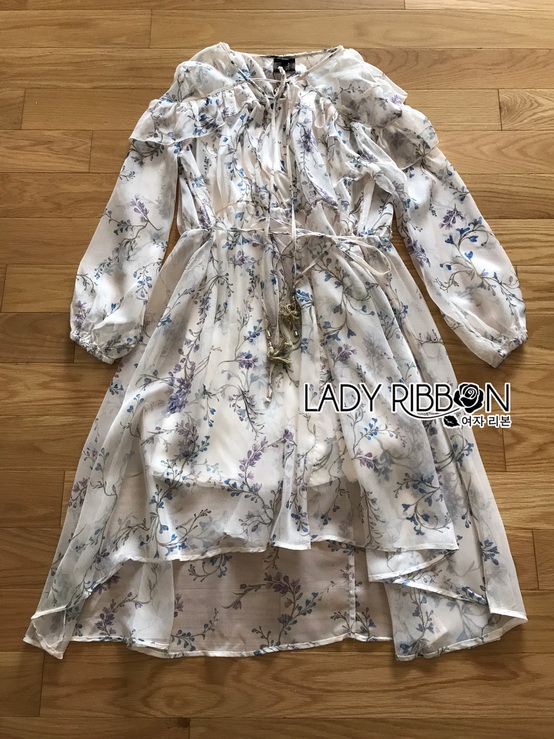 เดรสผ้าชีฟองพิมพ์ลายดอกไม้