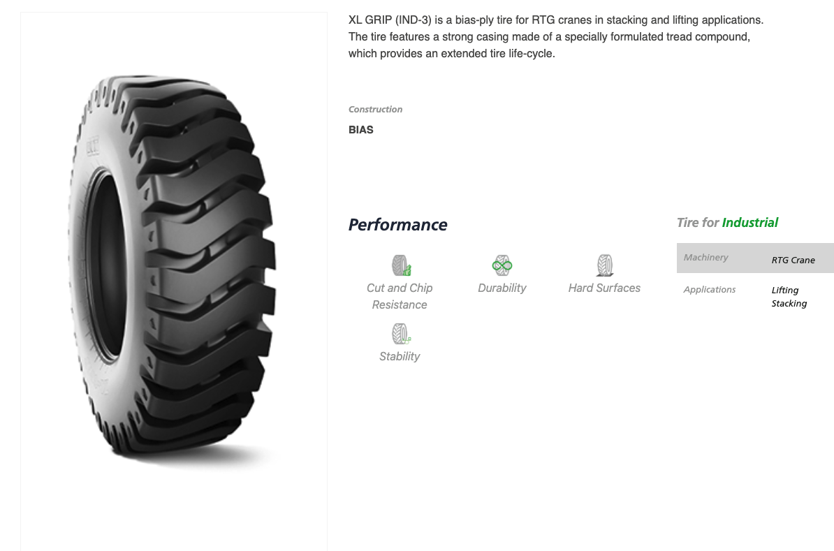18.00-25 40PR ยี่ห้อ BKT TL รุ่น GRIP IND-3 พร้อมโอริง