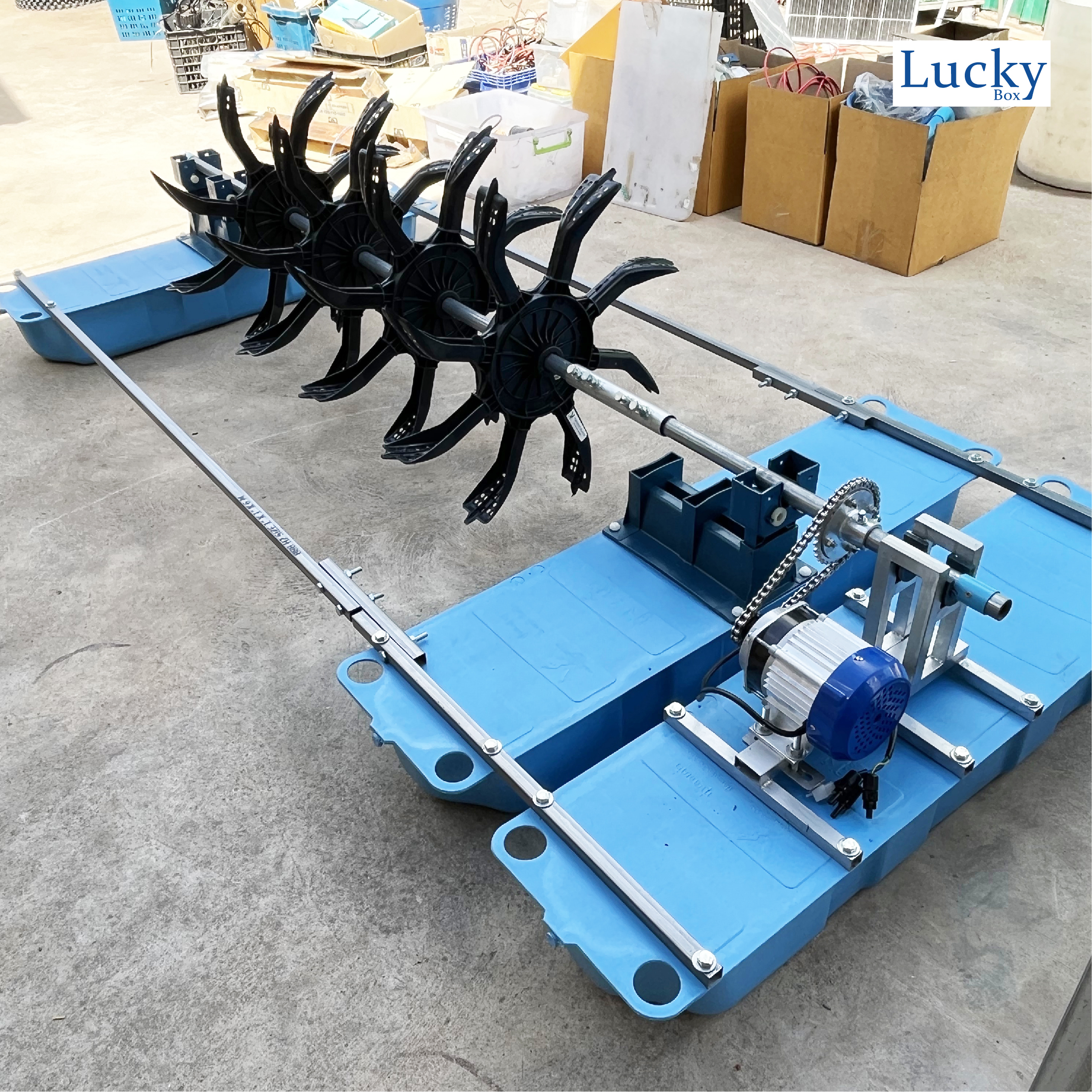 กังหันตีน้ำโซล่าเซลล์ [ รุ่น 24V 350W 4 ใบพัด ] รุ่นแยกแผงโซล่าเซลล์ กังหันตีน้ำเพิ่มออกซิเจน บำบัดน้ำเสีย โซล่าเซลล์ พลังงานแสงอาทิตย์