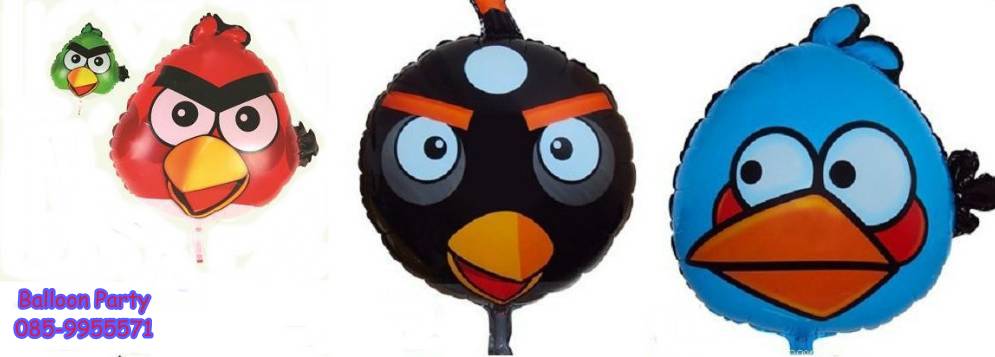 ลูกโป่งการ์ตูนแองกี้เบริด์ สีดำ Angry Bird Balloon