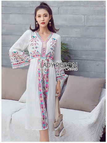 Lady Amelia Modern Hippie Embroidered Dress