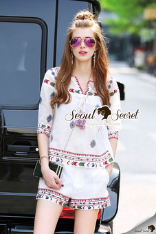 Lady Ribbon Online เสื้อผ้าออนไลน์ขายส่ง Seoul Secret เสื้อผ้า SS03180816 Seoul Secret Say's... Sofitail Bohe Style Chic Set