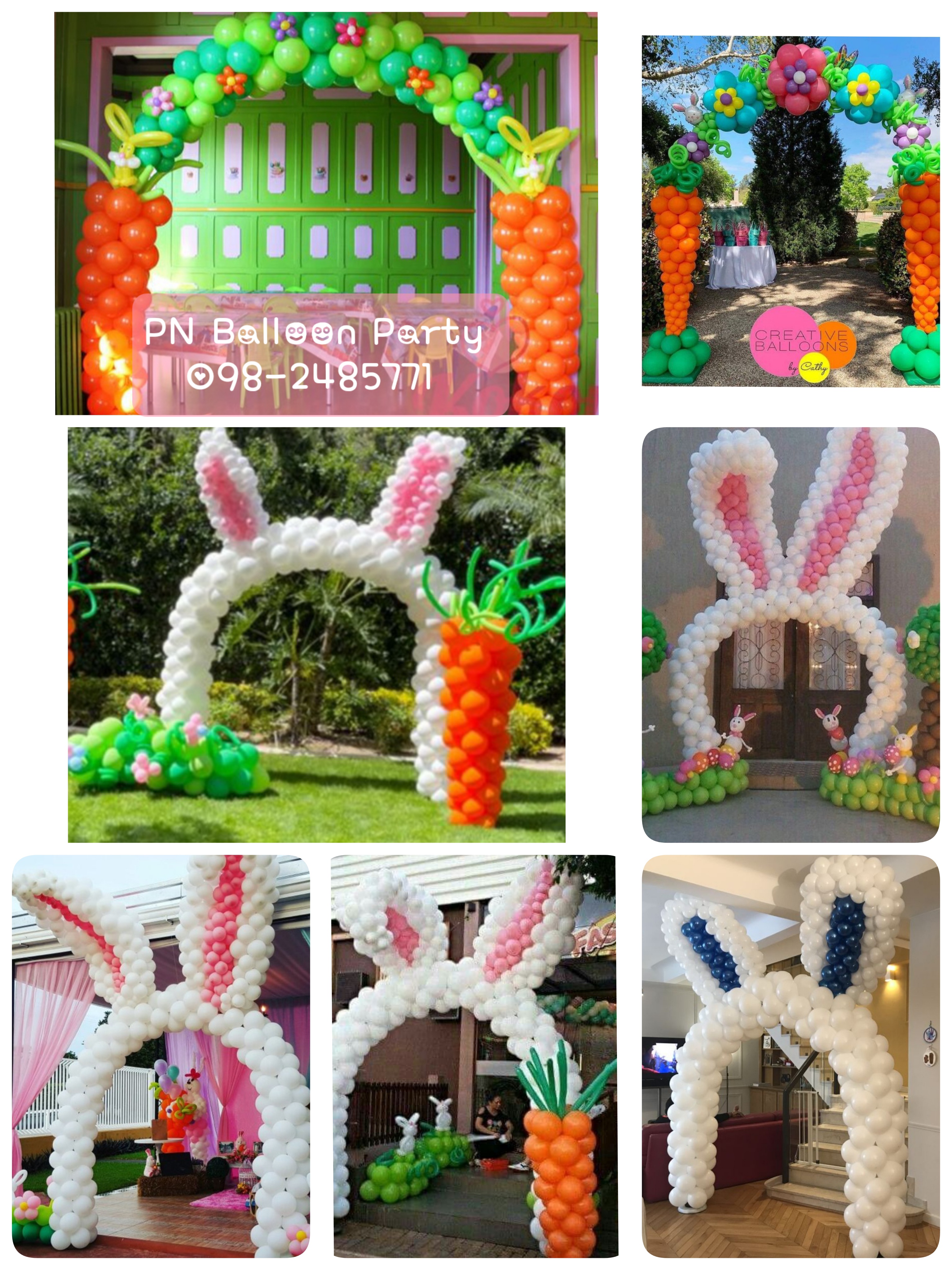 ซุ้มโค้งกระต่าย อิสเตอร์เดย์ Rabbit & Easter day Balloons colum