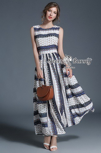 Maxi ผ้าเนื้อดีผ้าสลับลายขวาง