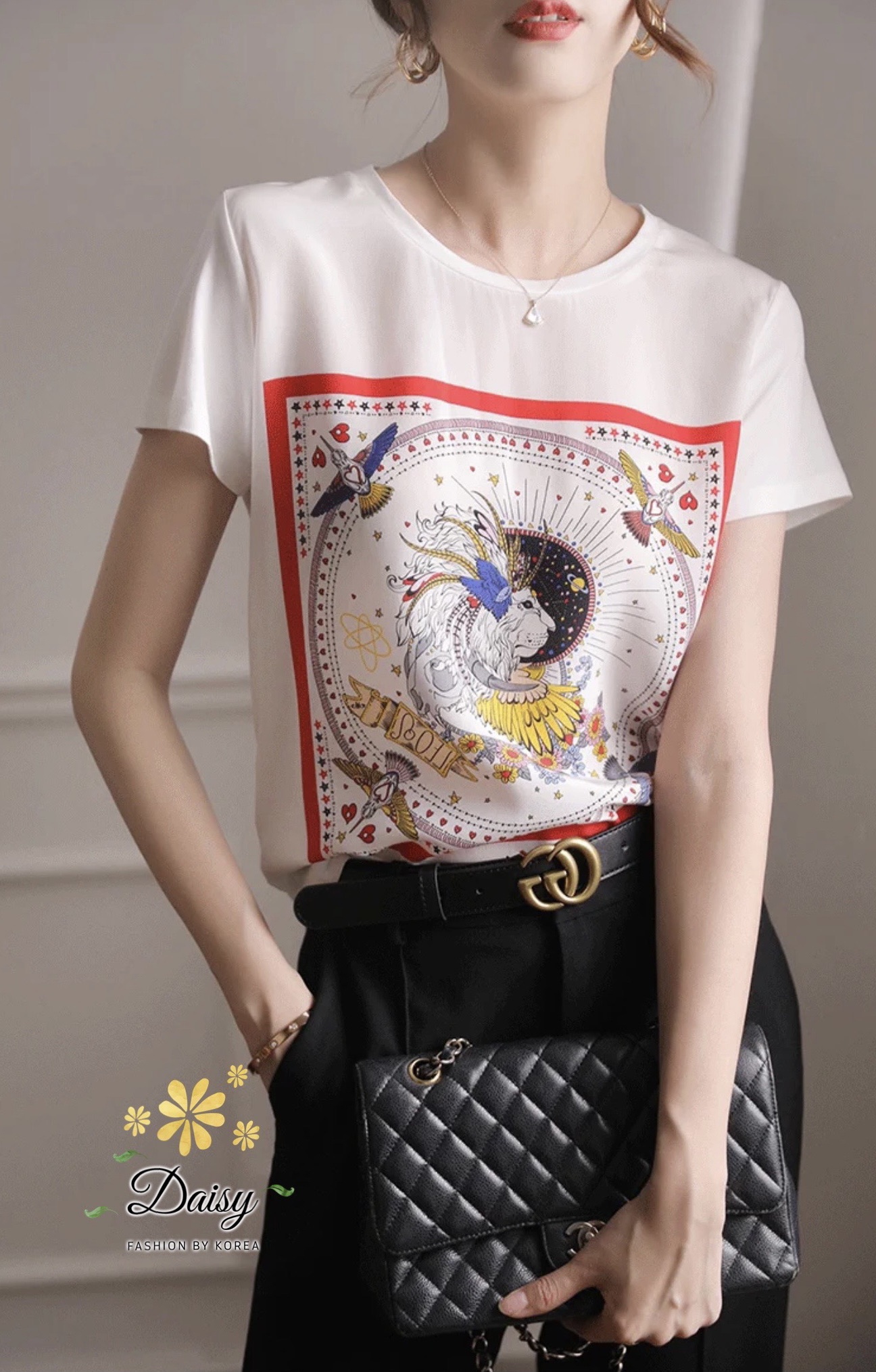 เสื้อคอกลมแขนสั้น ผ้าจอเจียร์