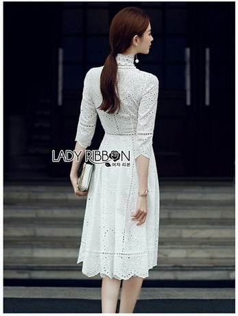 Lady Maleeya Laser-Cut and Embroidered White Cotton