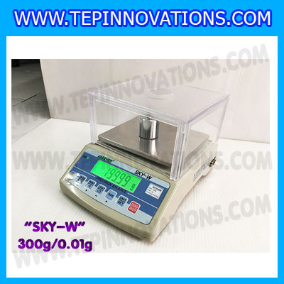 เครื่องชั่งดิจิตอล ทศนิยม 2 ตำแหน่ง SKY-W 300gx0.01g เครื่องชั่งละเอียดสูง300g เครื่องชั่งน้ำหนัก300g ตาชั่ง300กรัม ตาชั่งดิจิตอล300กรัม พิกัดน้ำหนัก 300g ความละเอียด 0.01g ยี่ห้อ JADEVER รุ่น SKY-W (เครื่องชั่งมีใบผ่านตรวจรับรองจากสำนักชั่งตวงวัด)