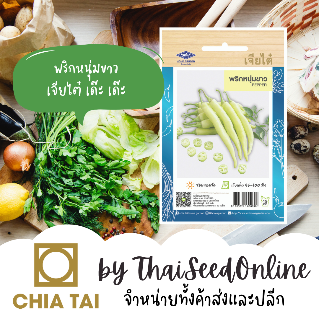 CTOP เมล็ดพันธุ์ พริกหนุ่มขาว ตราเจียไต๋ Hot Pepper Chili peppers