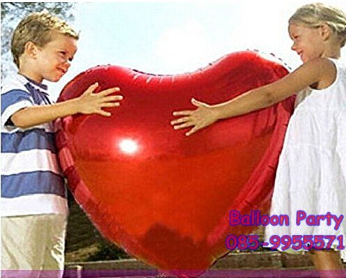 ลูกโป่งหัวใจดวงใหญ่ ไซต์จัมโบ้ สีแดง 36 นิ้ว Jumbo Red Heart Foil Balloon