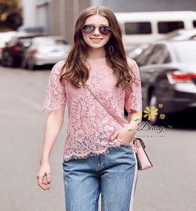 เสื้อผ้าลูกไม้กระดุมแฟชั่นเทรนด์เกาหลี
