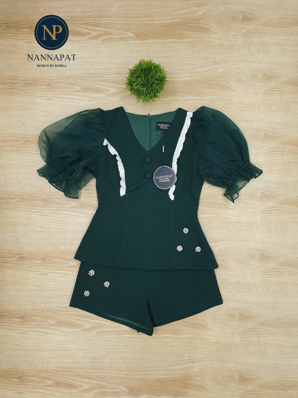 เสื้อแขนตุ๊กตาพองสวย หน้าอกมีเสริมฟองน้ำ