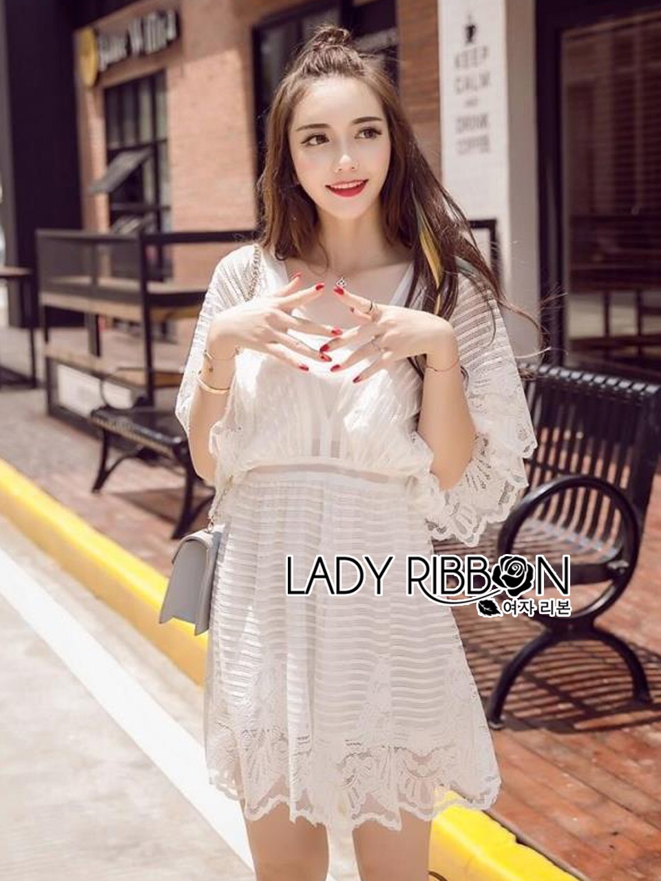 Lady Ribbon Online LR07090616 🎀 Lady Ribbon's Made 🎀 Lady Hannah Sweet Sensual Butterfly Lace Jumpsuit