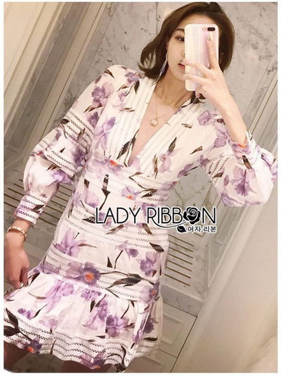 Mini Dress เดรสสั้นแขนยาวผ้าเครปสีขาว