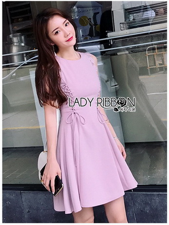 Lady Ribbon Pink Crepe Dress