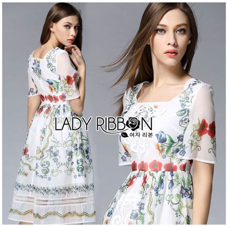 Polyester Dress เดรสผ้าโพลีเอสเตอร์พิมพ์ลาย