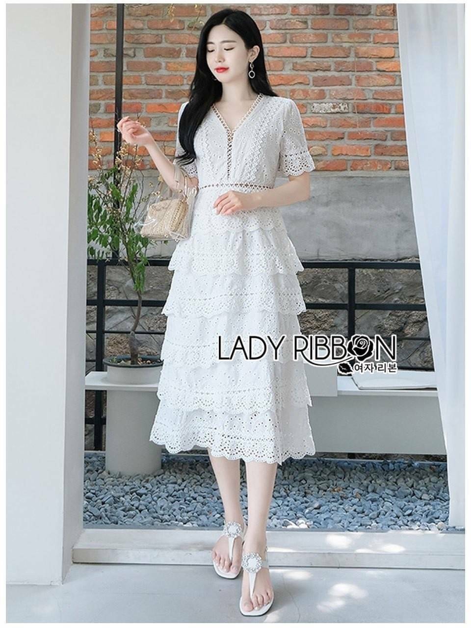 เดรสยาวผ้าคอตตอนฉลุลาย