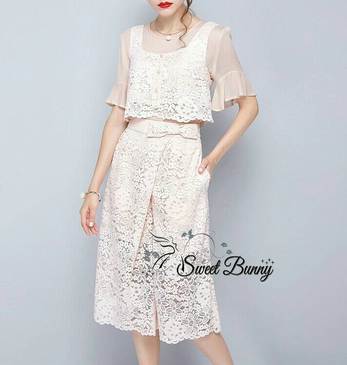 Lady Ribbon Online SW 16060616 Sweet Bunny Present... Romance Lace Pants Set