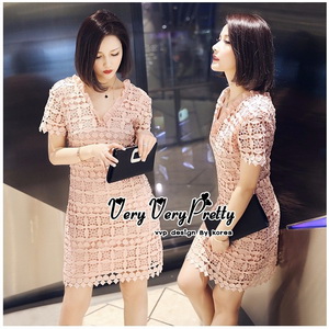 ผ้าลูกไม้ถักทอ Dress Premium