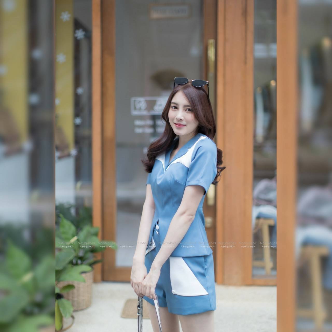 เสื้อซิปหลังกางเกงงานทูโทน