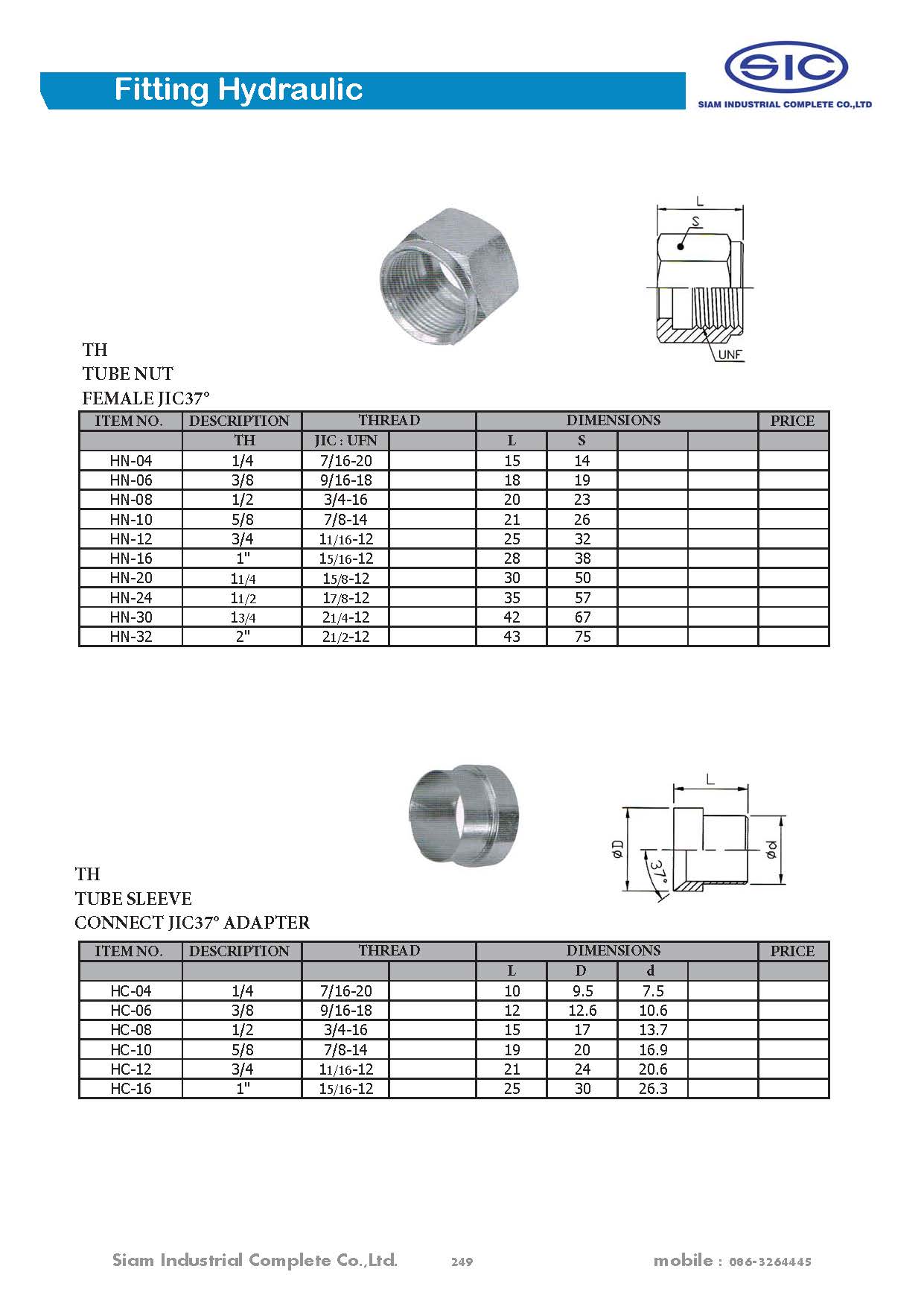 ข้อต่อไฮดรอลิค Fitting Hydraulic 3000 PSI