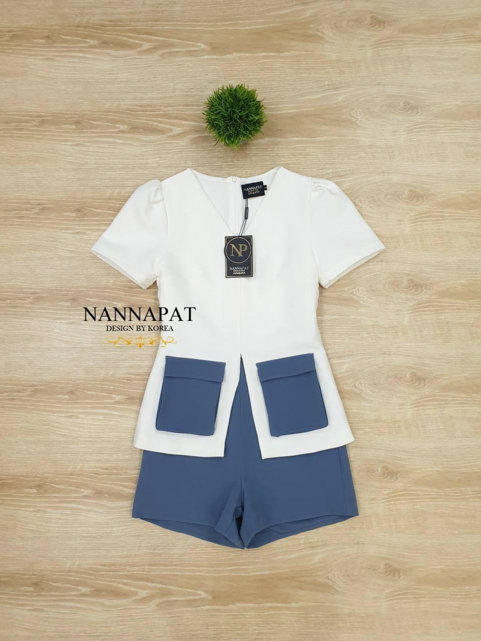 เซทงานซิปหลัง แต่งกระเป๋าคู่