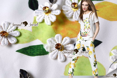 Lady Ribbon Online ขายส่ง เสื้อผ้าออนไลน์ ของแท้ SS15040716 Seoul Secret Say's... Lomonny Curve Out Gemmy Furnish Set
