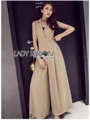 Lady Minimal Chic Buttoned Jumpsuit